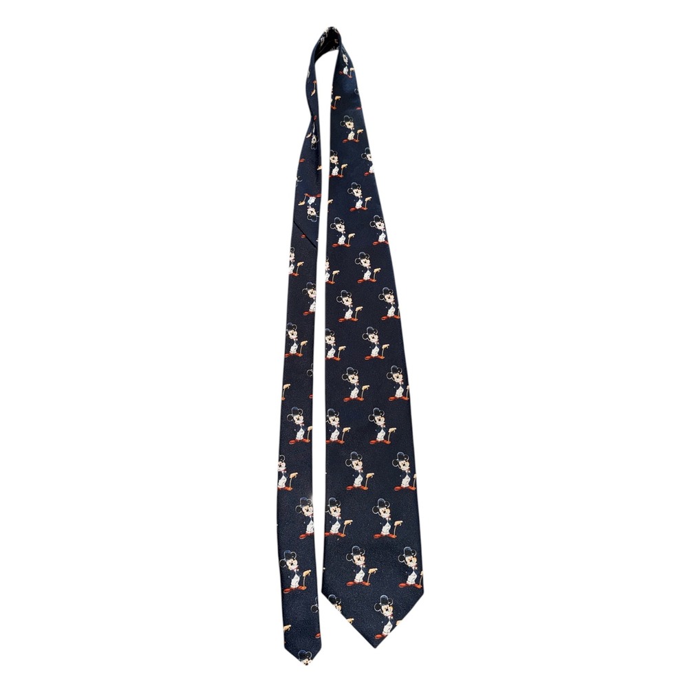 Mickey Unlimited Disney Mens Navy Blue Formal Mickey Mouse Tuxedo Silk Look Tie